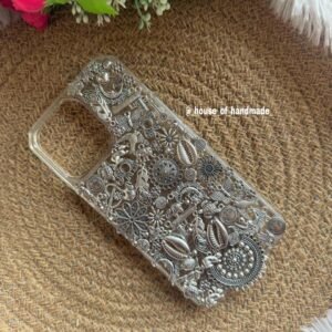 Silver Embellished Phone Case
