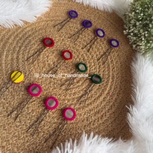 Handmade Mirror U-Pin Hair Accessory – Navratri Collection (12 Piece)