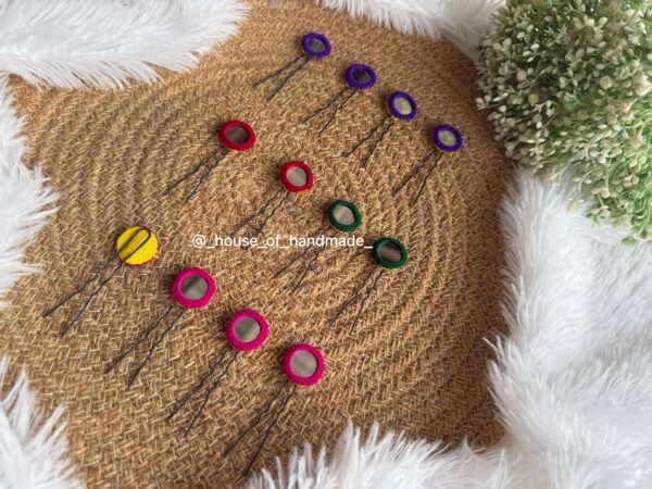Handmade Mirror U-Pin Hair Accessory – Navratri Collection (12 Piece)