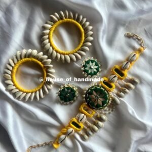 Yellow Shell & Mirror Jewelry Set