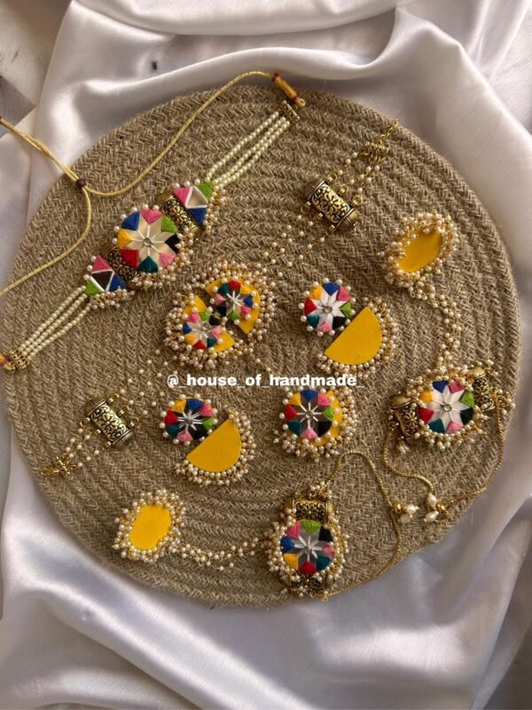 Yellow Multicolor Pearl Jewelry Set