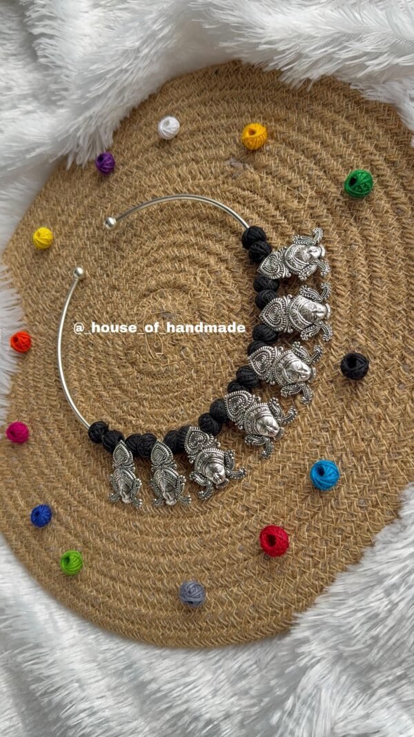 Handmade Silver Hasli Necklace for Navratri - Image 5