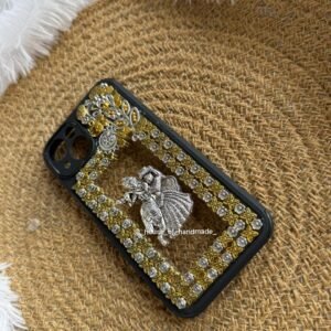 Handmade Oxidised Golden Designer Phone Case – Ethnic Dance Motif