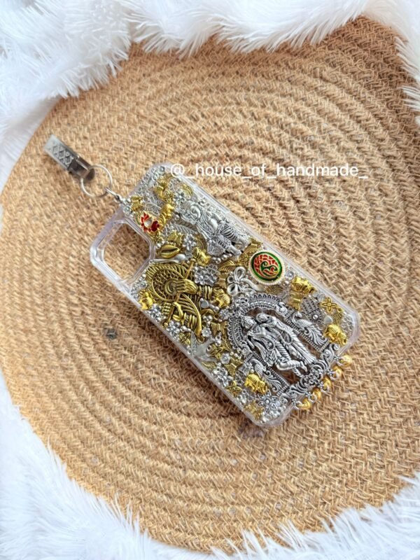 Handmade Temple-Inspired Silver Ethnic Phone Case