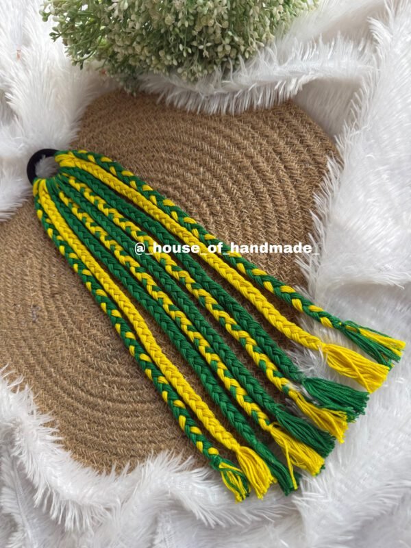 Yellow & green boho hair string