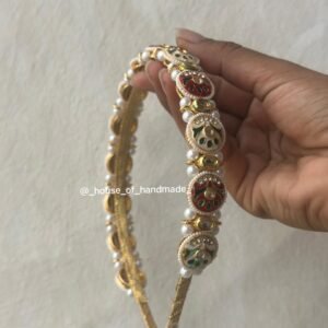 Handcrafted Meenakari Pearl Bridal Headband