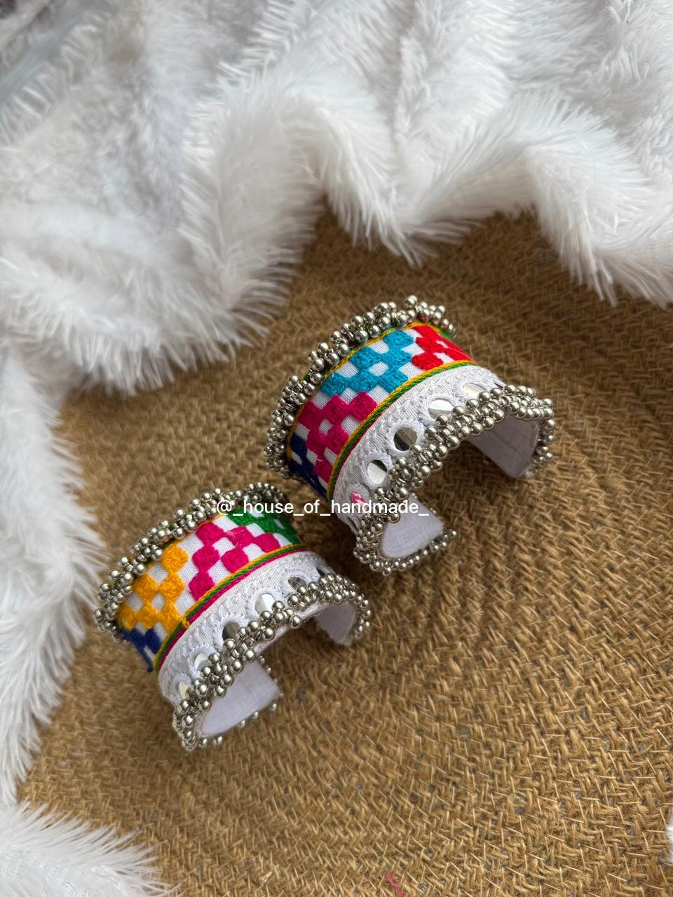 4 1 Handmade Colorful Navratri Handcuffs – Ethnic Festive Jewellery Handmade Colorful Navratri Handcuffs – Ethnic Festive Jewellery