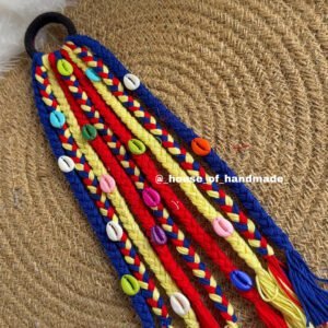 Boho hair string with multicolour shell