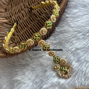 Emerald Green Kundan Hairband