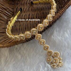Elegant White Kundan Hairband