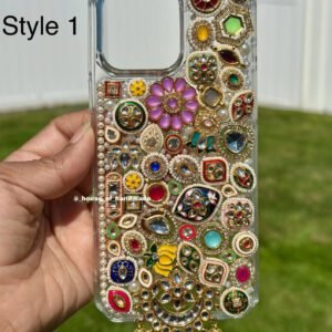 Multi colour kundan phone case for wedding season