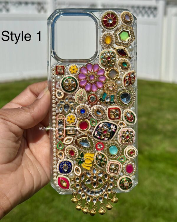 Multi colour kundan phone case for wedding season