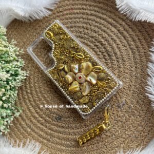 Golden charm & natural stone case