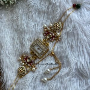 Green & red Lotus  Kashmiri watch with hanging