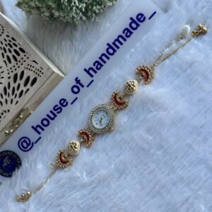 Kashmiri watch with red moon and hanging