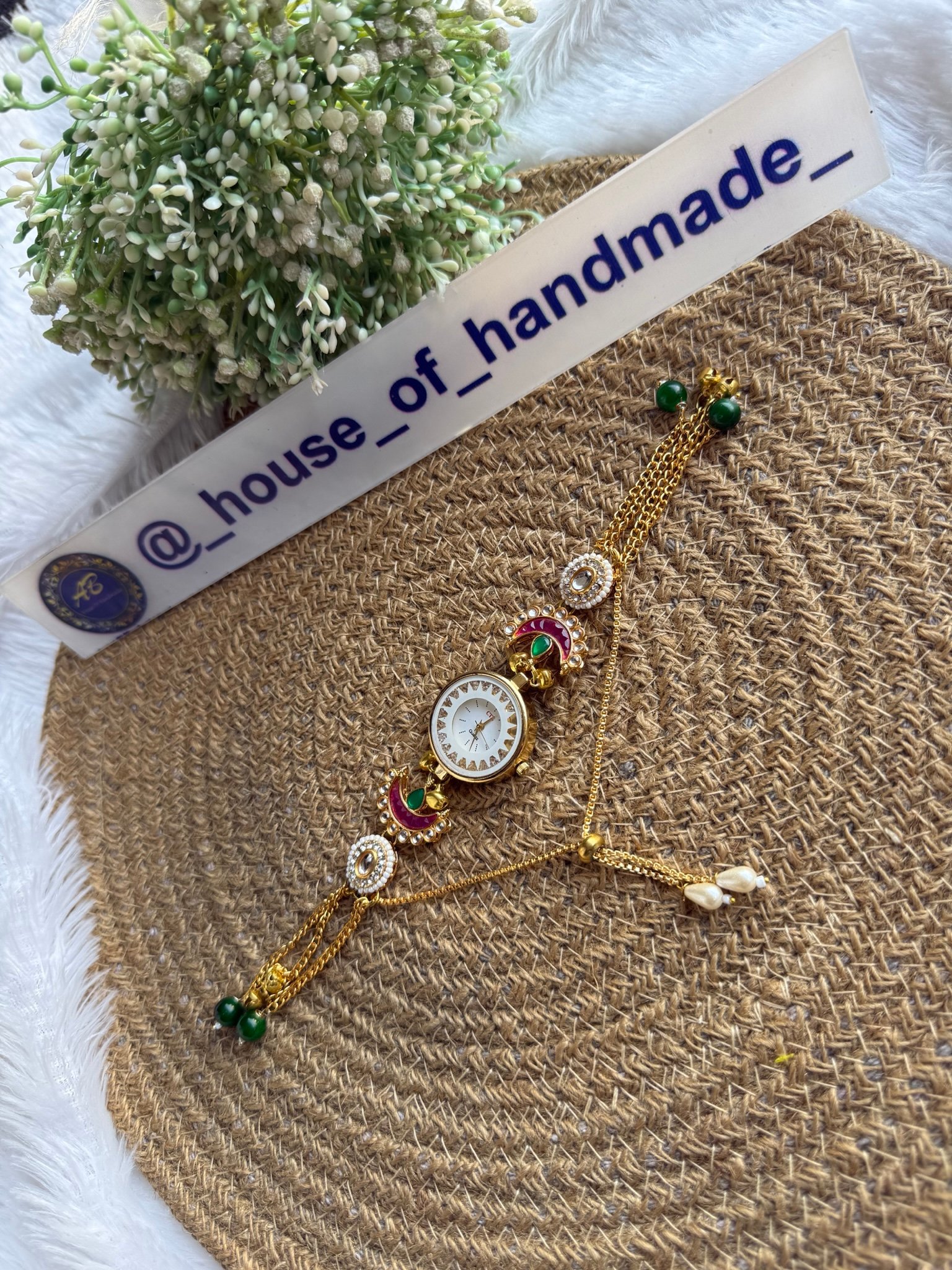 Green & pink enthanic watch  with hanging