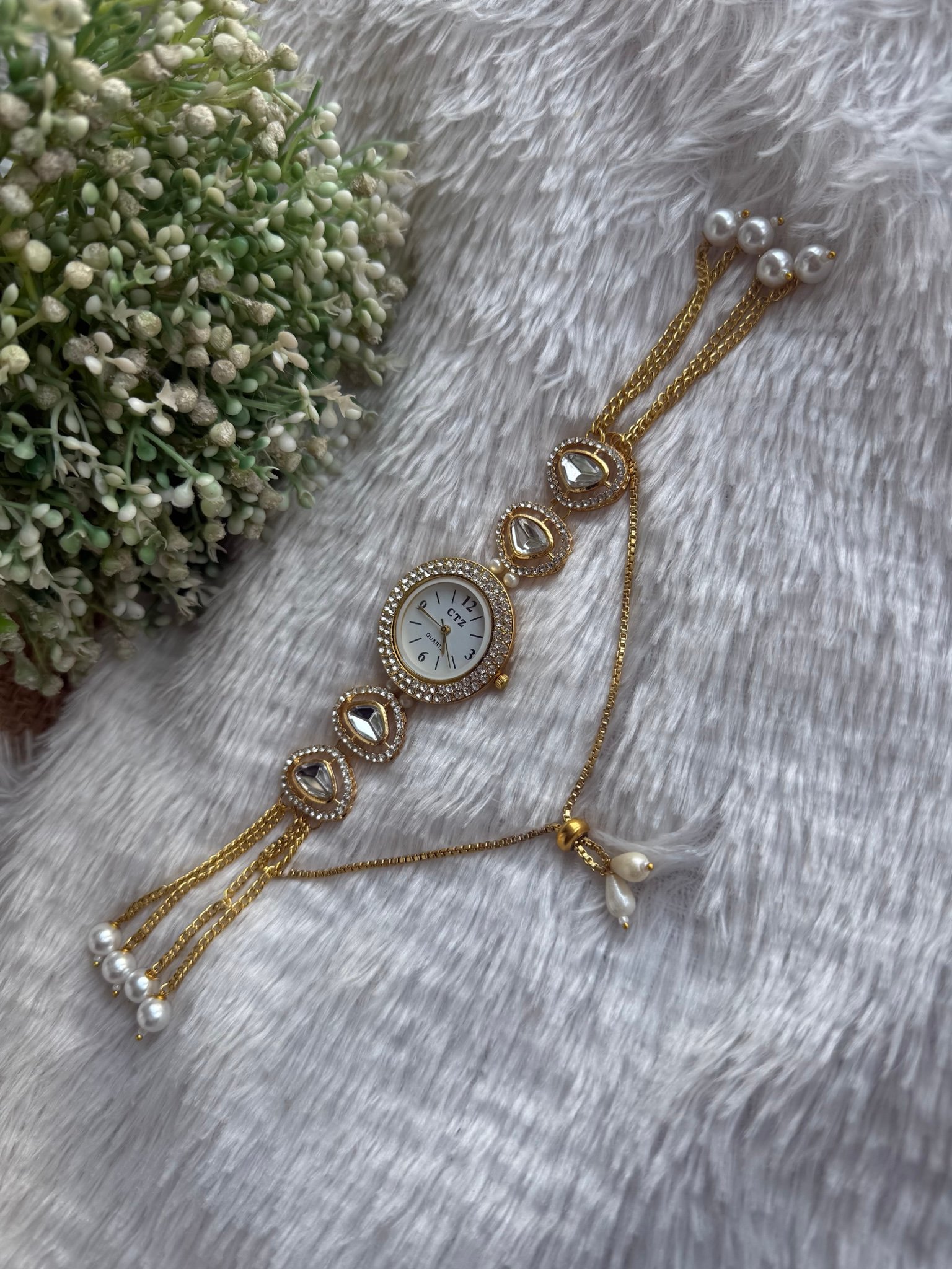 Kundan watch with hanging