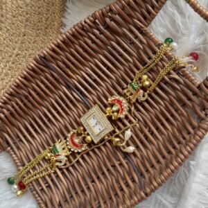 Elephant & moon Kashmiri watch with hanging