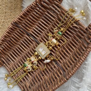 Elephant square dial Kashmiri watch with hanging